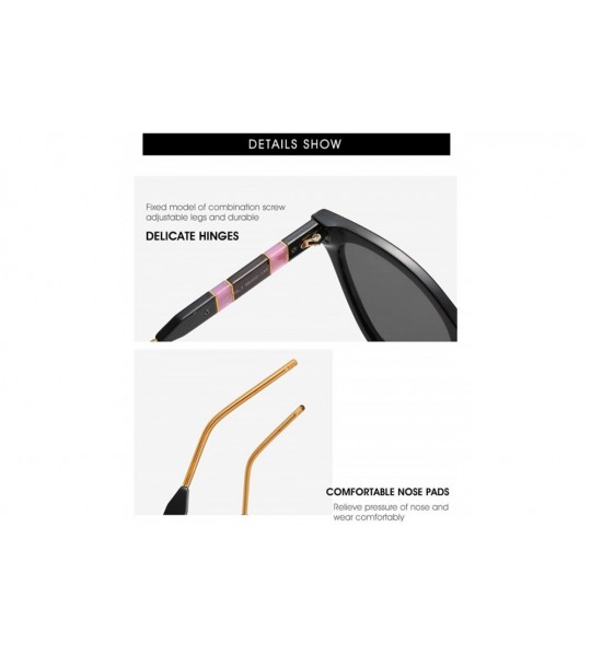 Cat Eye Cat Eye Sunglasses for Women with Colorblock Frame TR Leg Gradient Color Lens UV Protection - CV190HEDKQY $16.71