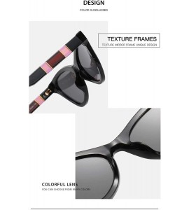 Cat Eye Cat Eye Sunglasses for Women with Colorblock Frame TR Leg Gradient Color Lens UV Protection - CV190HEDKQY $16.71