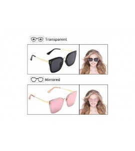 Square Square Sunglasses Womens Mens Oversized Mirrored lens U886 - BLACK-GOLD - CE187GOSCO0 $28.34