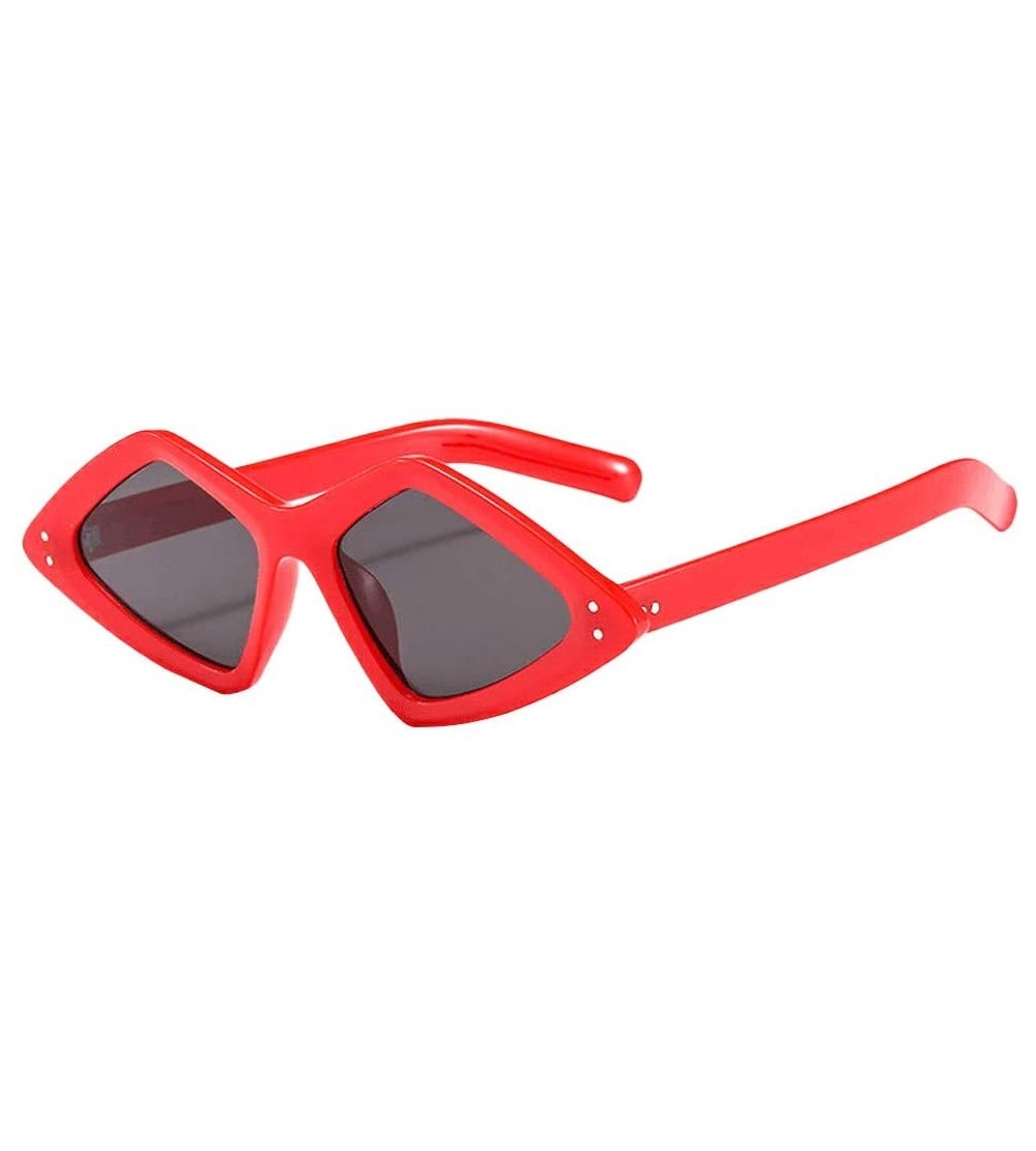 Round Polarized Sunglasses Vintage Round Sunglasses for Women/Men Classic Retro Designer Style - Red - CN18UIGZZ4A $14.97