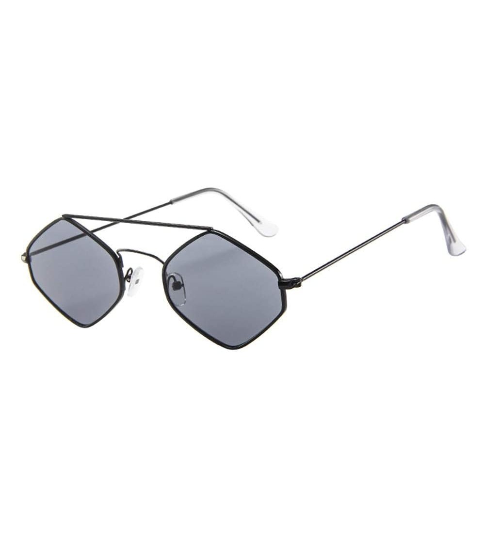 Round Irregular Sunglasses-Rhombus Frame Sunglasses Women Men Vintage Retro Glasses Unisex Eyewear (G) - G - C818OT2SOC7 $17.06