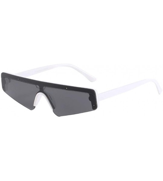 Goggle Unisex One Piece Vintage Eye Sunglasses Retro Eyewear Fashion Radiation Protection - White - CV18NGA859W $21.38