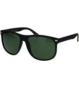 Oversized Mens Wide Hipster Horn Rim Plastic Sunglasses - Black Green - CS18LQOU8C7 $18.38