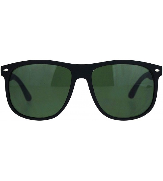 Oversized Mens Wide Hipster Horn Rim Plastic Sunglasses - Black Green - CS18LQOU8C7 $18.38