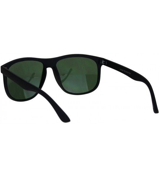 Oversized Mens Wide Hipster Horn Rim Plastic Sunglasses - Black Green - CS18LQOU8C7 $18.38