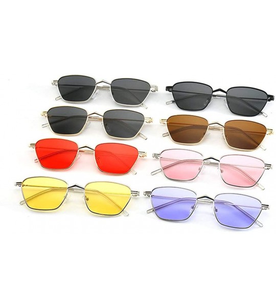Square Ultralight Fashion Lady Brand Designer Oval Small Frame sunglasses Vintage men Sun glasses UV400 - Pink - C418S0IYDK0 ...