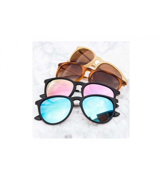 Aviator Women's Polarized Sunglasses - Round Retro Mirrored Sunglasses Colors - CD1825KEIEA $19.13