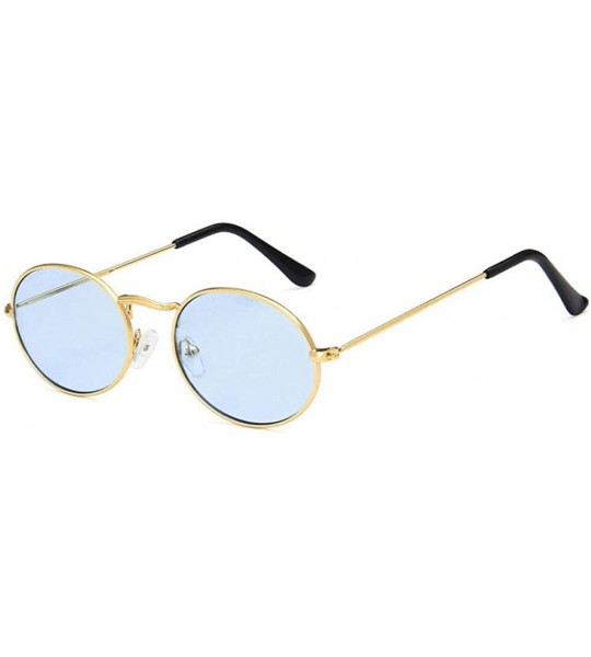 Oval Retro Sunglasses Vintage Small Metal Oval Frame Colorful UV400 Mirror Travel 5 - 8 - CJ18YKT9GZ7 $18.32