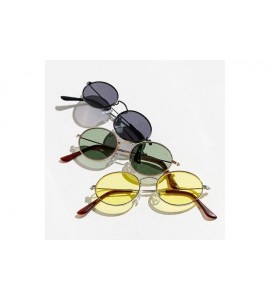 Oval Retro Sunglasses Vintage Small Metal Oval Frame Colorful UV400 Mirror Travel 5 - 8 - CJ18YKT9GZ7 $18.32