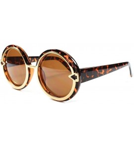 Round Round Womens Vintage Retro Fashion Sunglasses - Tortoise - CU18X57NZKD $18.75