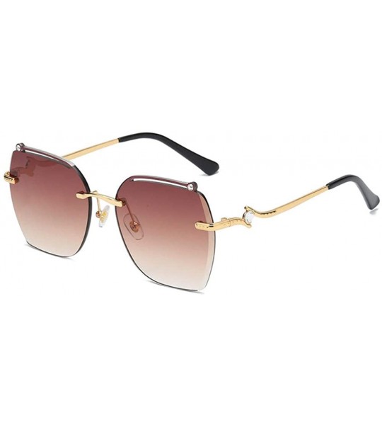 Oval frameless sunglasses personalized irregular glasses Golden - CP1983DL9YQ $63.36