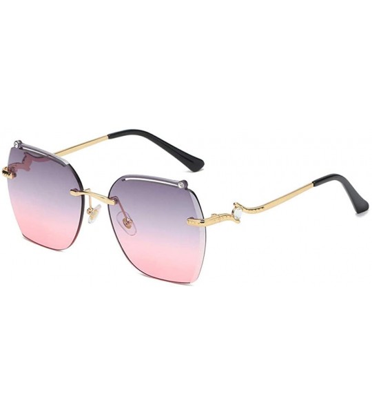 Oval frameless sunglasses personalized irregular glasses Golden - CP1983DL9YQ $63.36