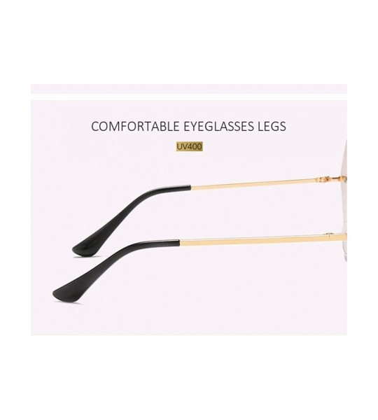 Oversized Rimless Diamond Cutting Lens Sunglasses For Women Rhinestone 100% UV Protection - Gold-transparent - C918TSISOE0 $2...