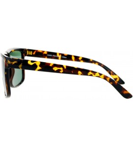 Square Impact Resistant Glass Lens Sunglasses Square Designer Fashion Frame - Tortoise (Green) - CJ18060NLLM $18.83