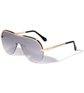 Rimless Bosnia Semi-Rimless Round Shield Fashion Aviator Sunglasses - Silver - CE196KZ0CYH $25.40