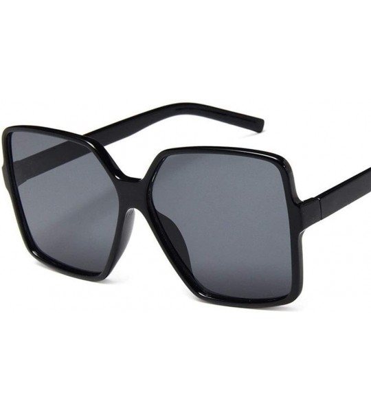 Oversized Fashion Oversize Sunglasses Gradient Plastic - Black Grey - CH19986TTI6 $34.71