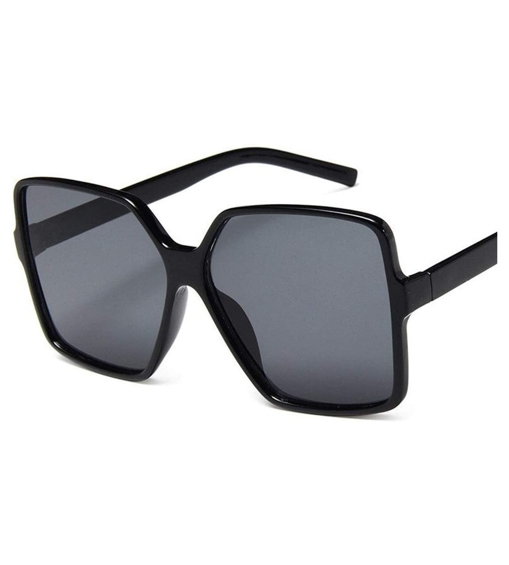 Oversized Fashion Oversize Sunglasses Gradient Plastic - Black Grey - CH19986TTI6 $34.71