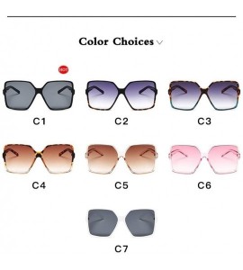 Oversized Fashion Oversize Sunglasses Gradient Plastic - Black Grey - CH19986TTI6 $34.71