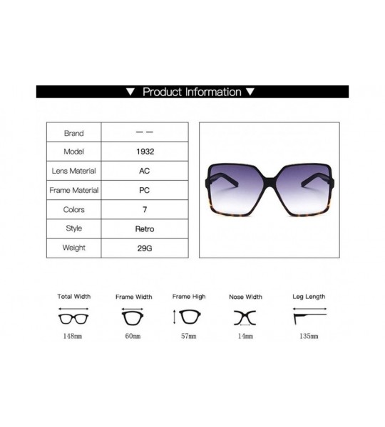 Oversized Fashion Oversize Sunglasses Gradient Plastic - Black Grey - CH19986TTI6 $34.71