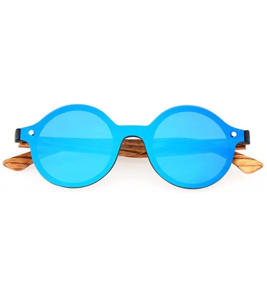 Rimless Polarized Zebra Wood Sunglasses for Women Rimless Frame Brand Designer Classic - Blue Revo/Matt Black - CJ18Q7IODI0 $...