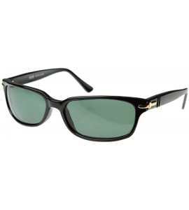 Rectangular Modified Rectangular Horned Sunglasses (Black) - CR116Q2I429 $17.88