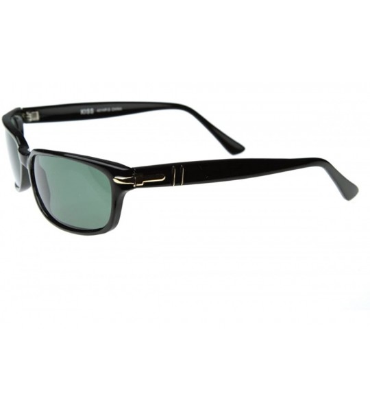 Rectangular Modified Rectangular Horned Sunglasses (Black) - CR116Q2I429 $17.88