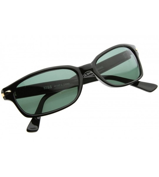 Rectangular Modified Rectangular Horned Sunglasses (Black) - CR116Q2I429 $17.88