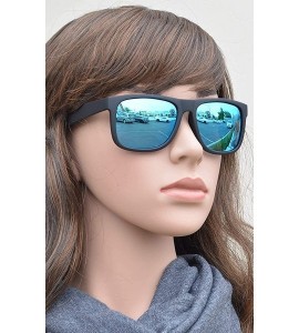 Sport Polarized Square Sunglasses Women Men - UV400 Gradient Color Mirror Lens - Retro Sports Beach - CS190W0N9YQ $23.34