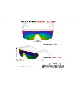 Semi-rimless Semi Rimless Goggle Style Retro Rainbow Mirrored Lens ZigZag Sunglasses - Rainbow Yellow - CC18SZA785Y $23.24