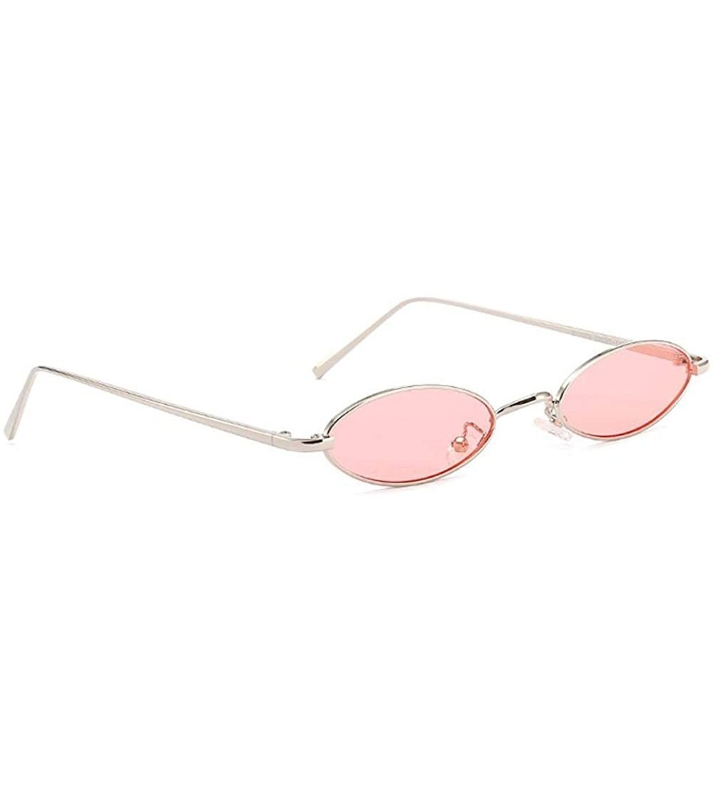 Sport New Sunglasses Retro Small Frame Sunglasses Metal Ocean Piece Sunglasses Men And Women Oval Glasses - C918SZH3YZ6 $41.67