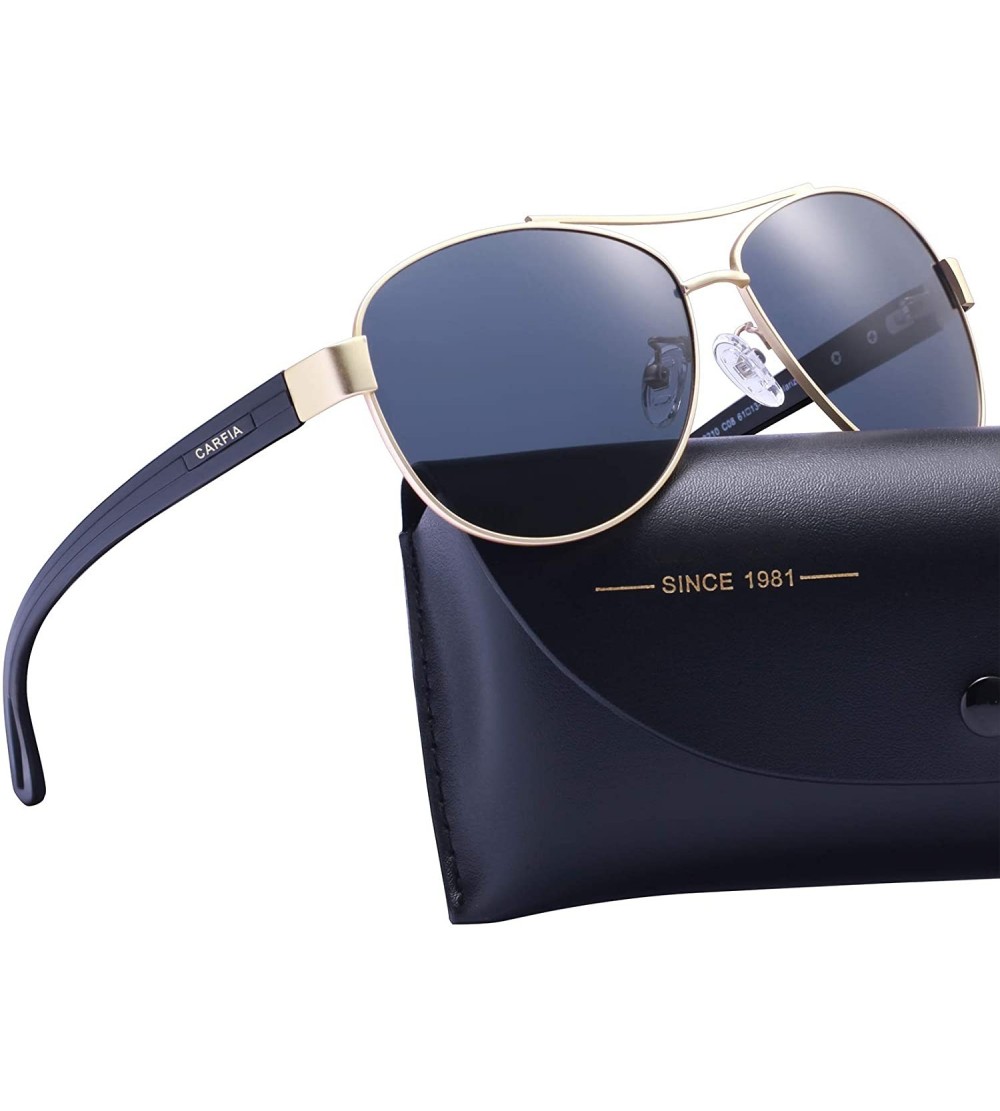 Round Polarized Sunglasses for Women UV Protection Outdoor Glasses Ultra-Lightweight Comfort Frame - Blue Grey Lens - CJ18T8S...