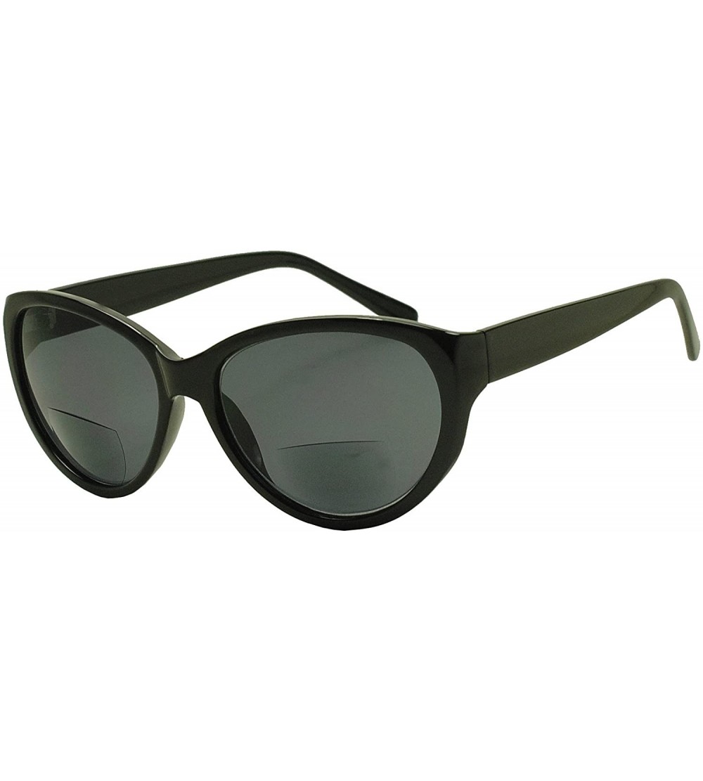 Oval Womens Small Oval Casual Bi-Focal Sun Readers Sunglasses Rx Power +150 - +300 - Black (Style 1) - CB12MZJPOKU $20.01