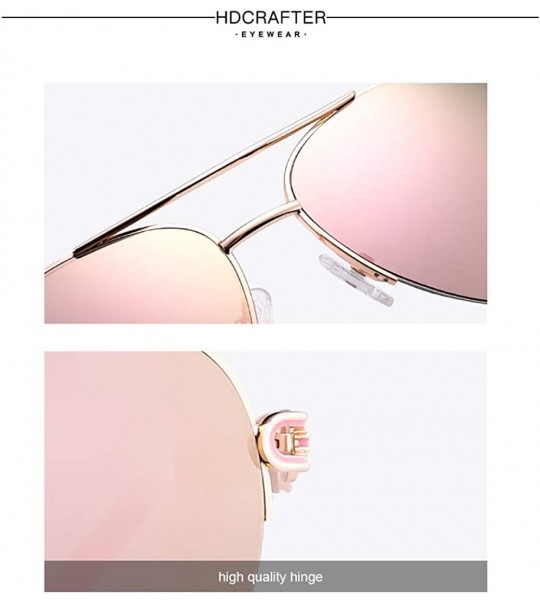 Oversized Women's Lightweight Oversized Aviator sunglasses - Mirrored Polarized Lens Men/Women - Pink - CP18SA6AWXD $44.71