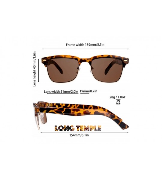 Semi-rimless Semi Rimless Sunglasses Women Men Retro Brand Sun Glasses - Gift Box Package - 1-tortoise- Brown - CA18XK2WLDE $...