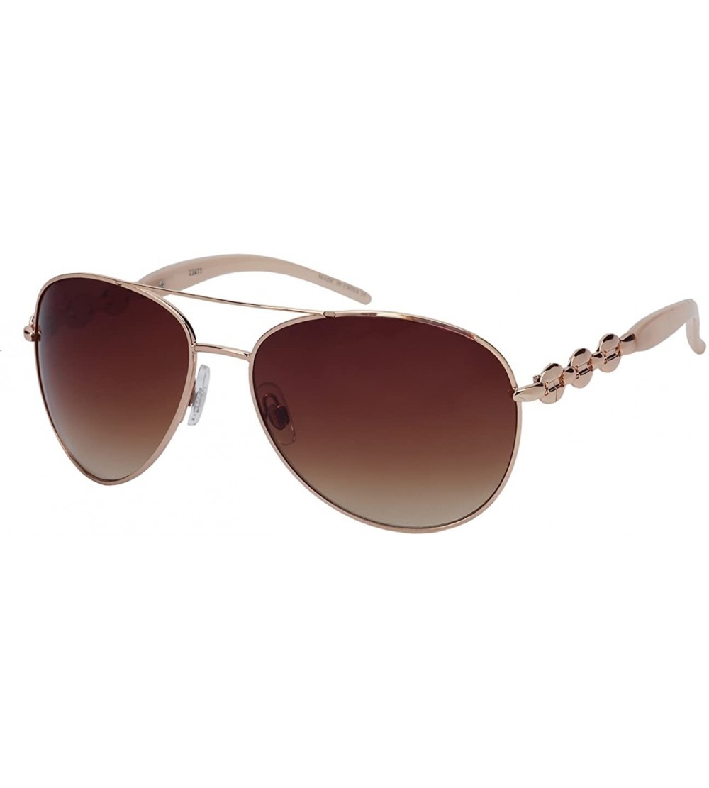 Oversized Modern Metal Aviators with Gradient Lens 23077-AP - Gold - CO12NZ7ZV6Q $23.35