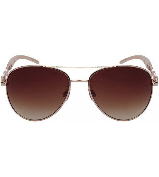 Oversized Modern Metal Aviators with Gradient Lens 23077-AP - Gold - CO12NZ7ZV6Q $23.35