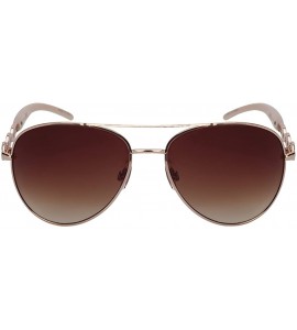 Oversized Modern Metal Aviators with Gradient Lens 23077-AP - Gold - CO12NZ7ZV6Q $23.35