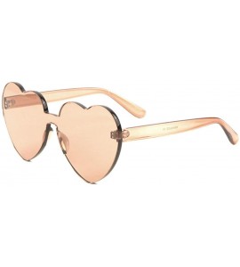 Shield One Piece Thick Heart Shape Shield Crystal Color Sunglasses - Brown - C818KQI0ORR $27.67