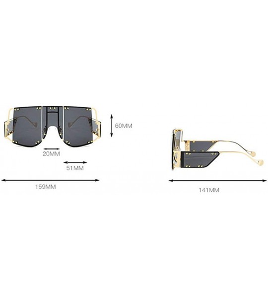 Square 2019 new fashion oversized unisex personality trend square frame men's sunglasses UV400 - Pink - CY18YZIXDDL $29.21