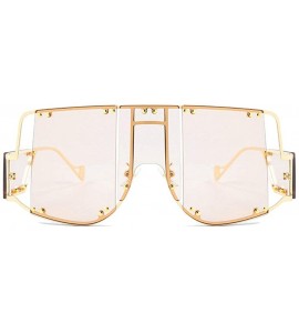 Square 2019 new fashion oversized unisex personality trend square frame men's sunglasses UV400 - Pink - CY18YZIXDDL $29.21