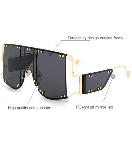 Square 2019 new fashion oversized unisex personality trend square frame men's sunglasses UV400 - Pink - CY18YZIXDDL $29.21