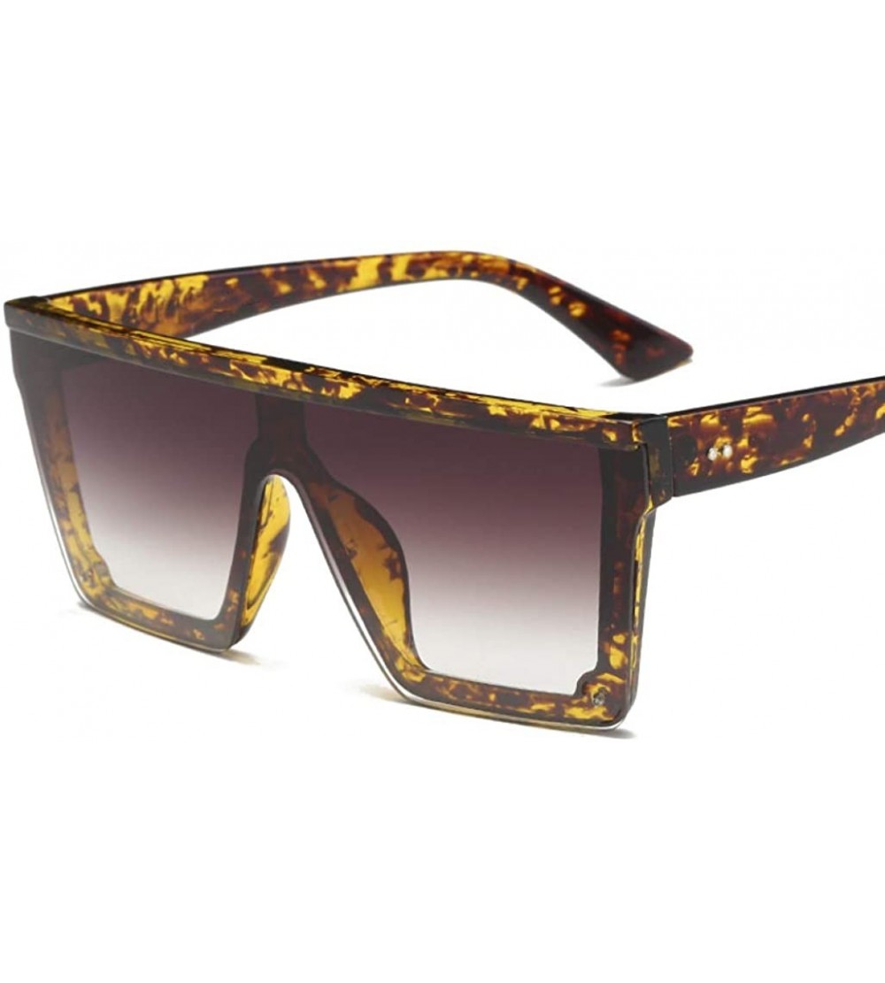 Oval Oversized Womens Sunglasses Fashion Sun Glasses Big Frame Windproof Shades Men Flat Top Driving Goggles UV400 - 5 - C018...