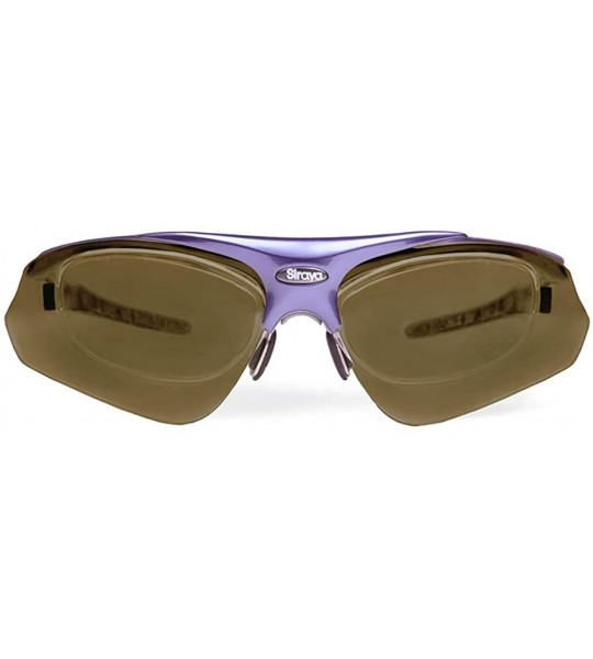 Sport Delta Shiny Purple Hiking/Mountain Biking Sunglasses with ZEISS P8010 Brown Tri-flection Lenses - CO18KLA42MU $33.87