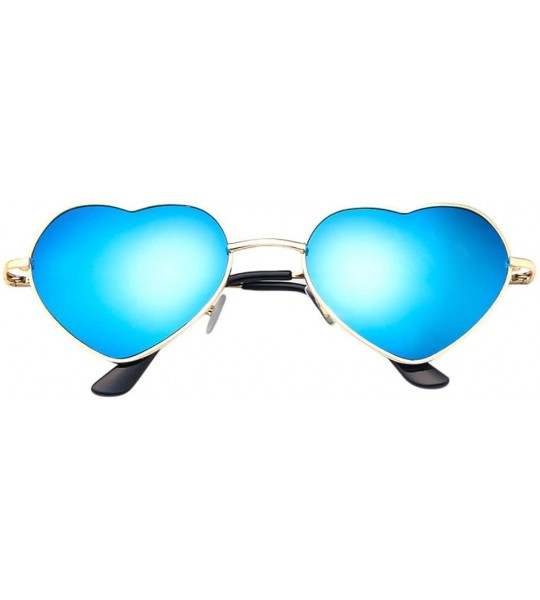 Oversized Hot Sale! Womens Fashion Glasses-Summer Beach Heart Shape Sunglasses Metal Frame Lolita Love Eyewear (C) - C - C918...