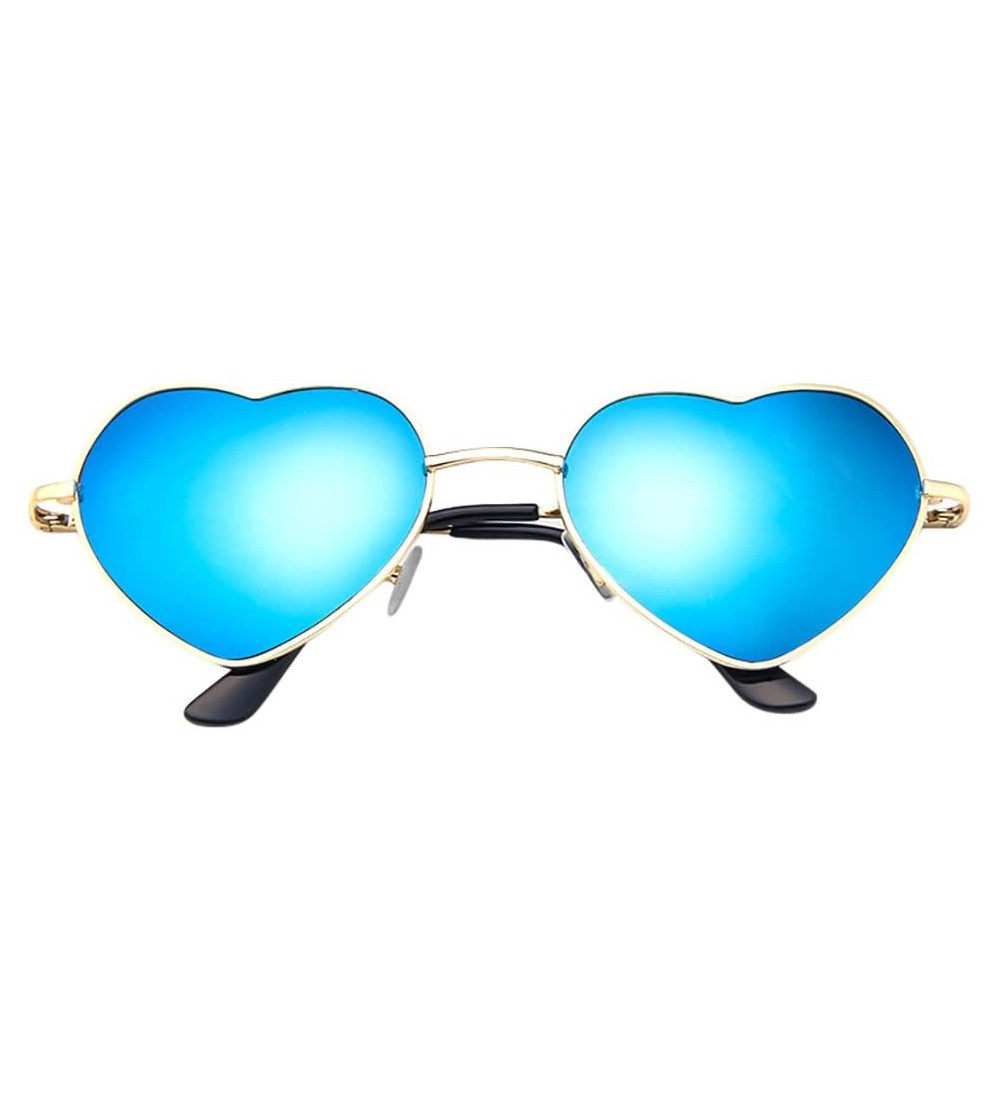 Oversized Hot Sale! Womens Fashion Glasses-Summer Beach Heart Shape Sunglasses Metal Frame Lolita Love Eyewear (C) - C - C918...