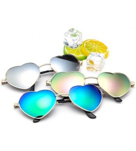 Oversized Hot Sale! Womens Fashion Glasses-Summer Beach Heart Shape Sunglasses Metal Frame Lolita Love Eyewear (C) - C - C918...