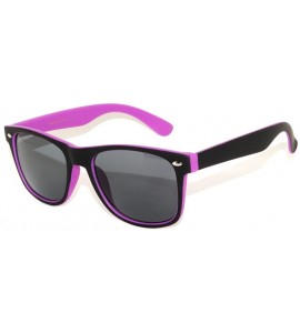 Wayfarer Vintage Two Tone Sunglasses Smoke Lens Classic Retro Style - Purple - CU11PLJJCXD $16.80