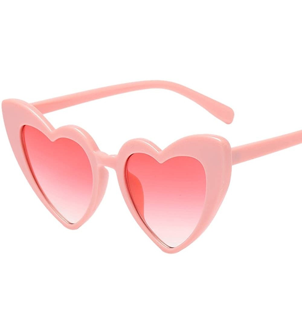 Goggle Women Retro Fashion Heart-shaped Shades Sunglasses Integrated UV - 5134b - CJ18RT0LGU7 $18.50