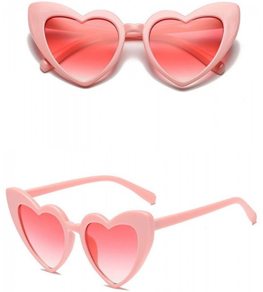 Goggle Women Retro Fashion Heart-shaped Shades Sunglasses Integrated UV - 5134b - CJ18RT0LGU7 $18.50