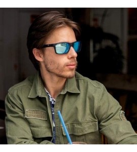 Sport Square & Curve - Men & Women Sunglasses - Square Matt Black - Light Blue Nylon Hd / Before $59.95 - Now 20% Off - CL18U...